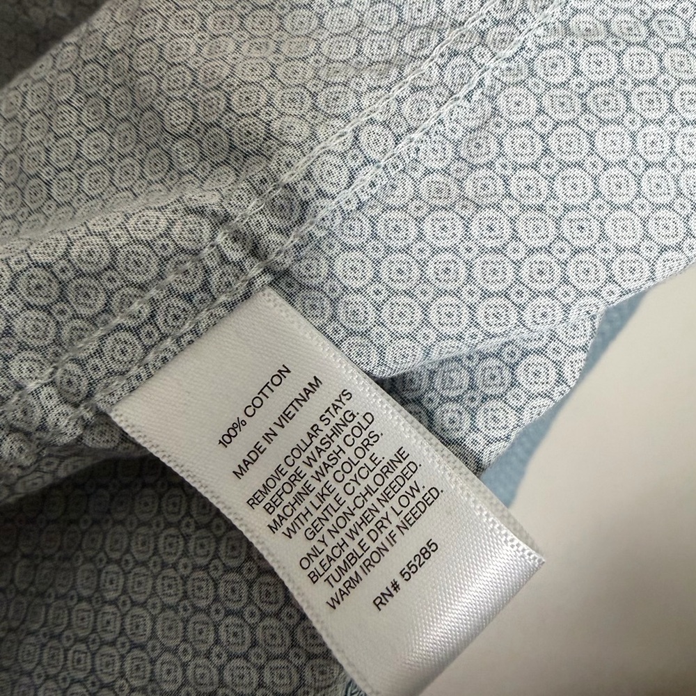Express Men's Light Blue Micro-Pattern Dress Shirt Button Down Medium - Picture 5 of 6